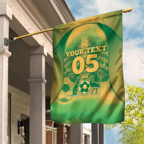 Custom Australia Soccer Garden Flag Skeleton Gradient Vintage Spray