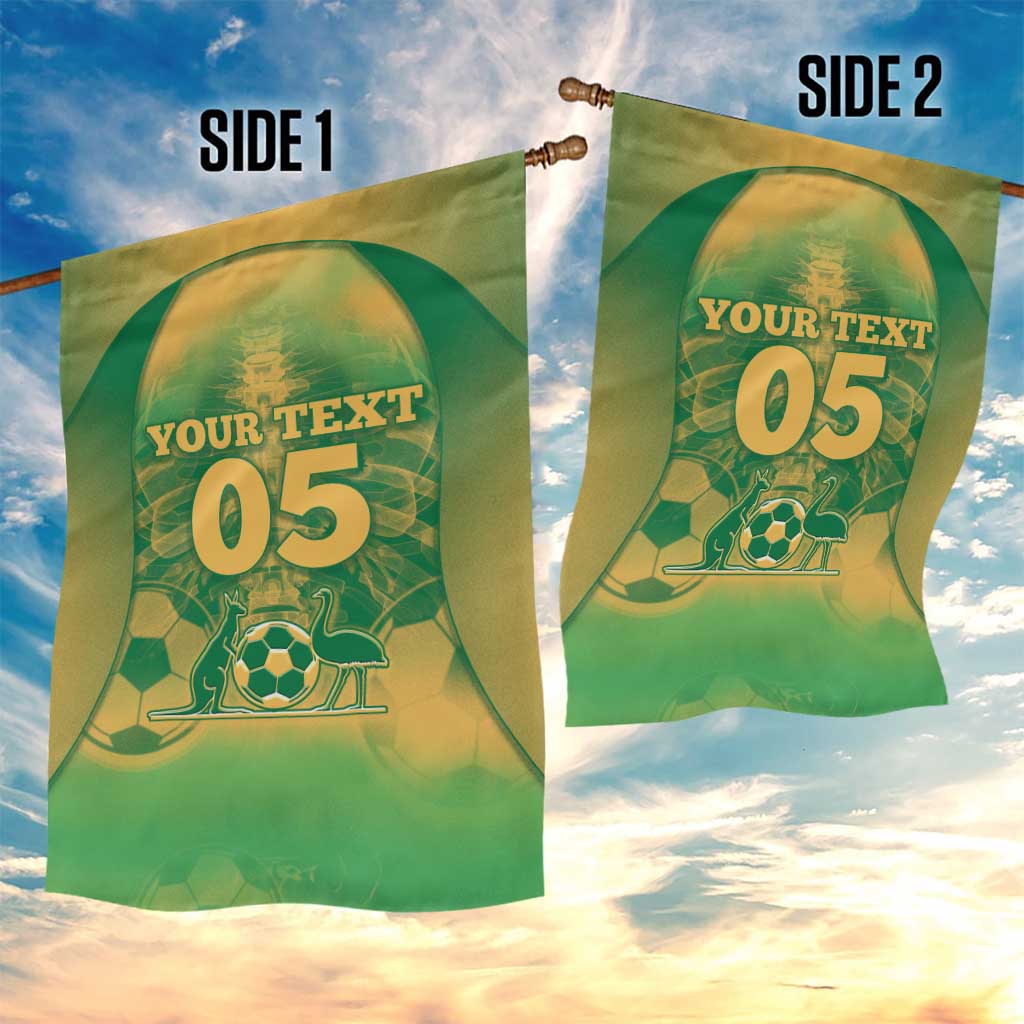 Custom Australia Soccer Garden Flag Skeleton Gradient Vintage Spray