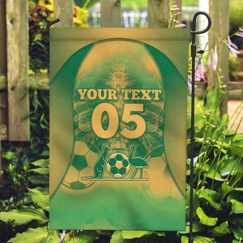 Custom Australia Soccer Garden Flag Skeleton Gradient Vintage Spray