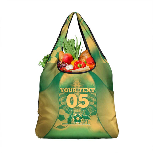 Custom Australia Soccer Grocery Bag Skeleton Gradient Vintage Spray