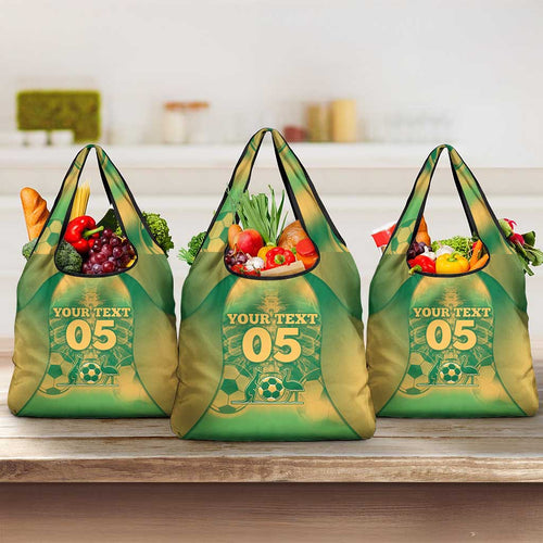 Custom Australia Soccer Grocery Bag Skeleton Gradient Vintage Spray