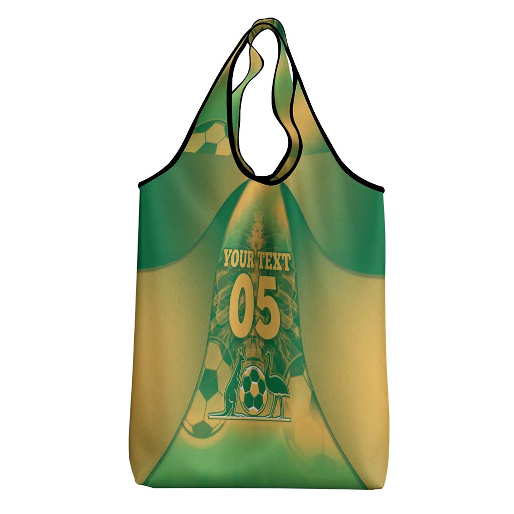 Custom Australia Soccer Grocery Bag Skeleton Gradient Vintage Spray