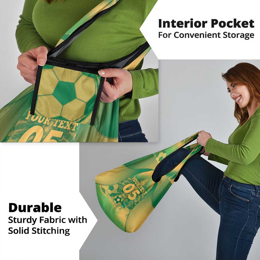 Custom Australia Soccer Grocery Bag Skeleton Gradient Vintage Spray