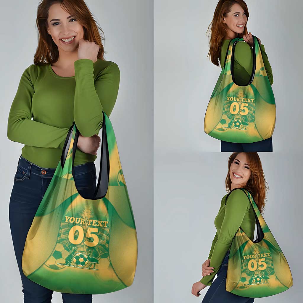 Custom Australia Soccer Grocery Bag Skeleton Gradient Vintage Spray