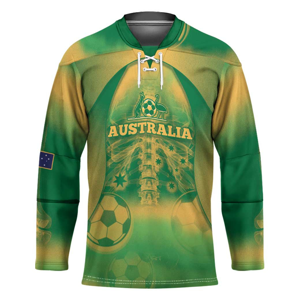 Custom Australia Soccer Hockey Jersey Skeleton Gradient Vintage Spray