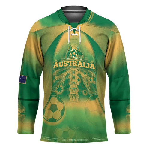 Custom Australia Soccer Hockey Jersey Skeleton Gradient Vintage Spray