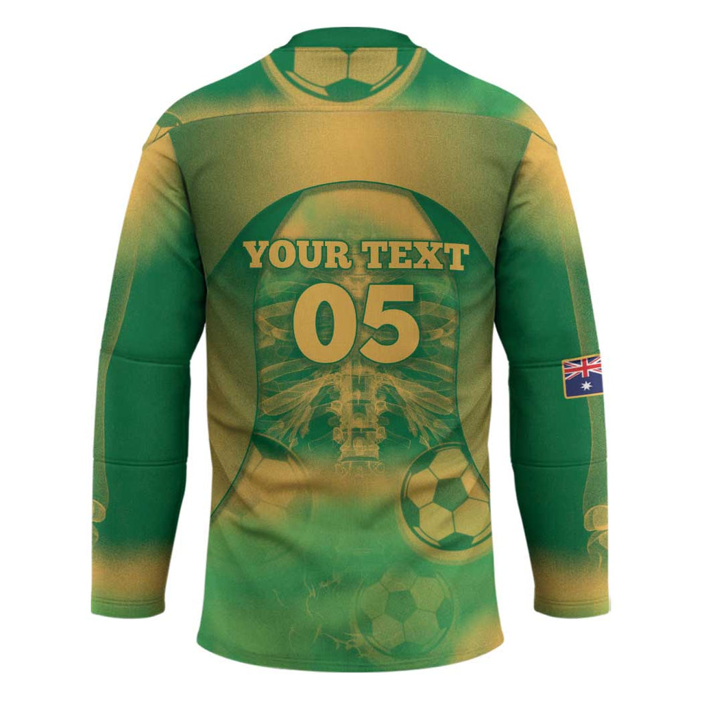 Custom Australia Soccer Hockey Jersey Skeleton Gradient Vintage Spray