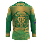 Custom Australia Soccer Hockey Jersey Skeleton Gradient Vintage Spray