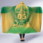 Custom Australia Soccer Hooded Blanket Skeleton Gradient Vintage Spray