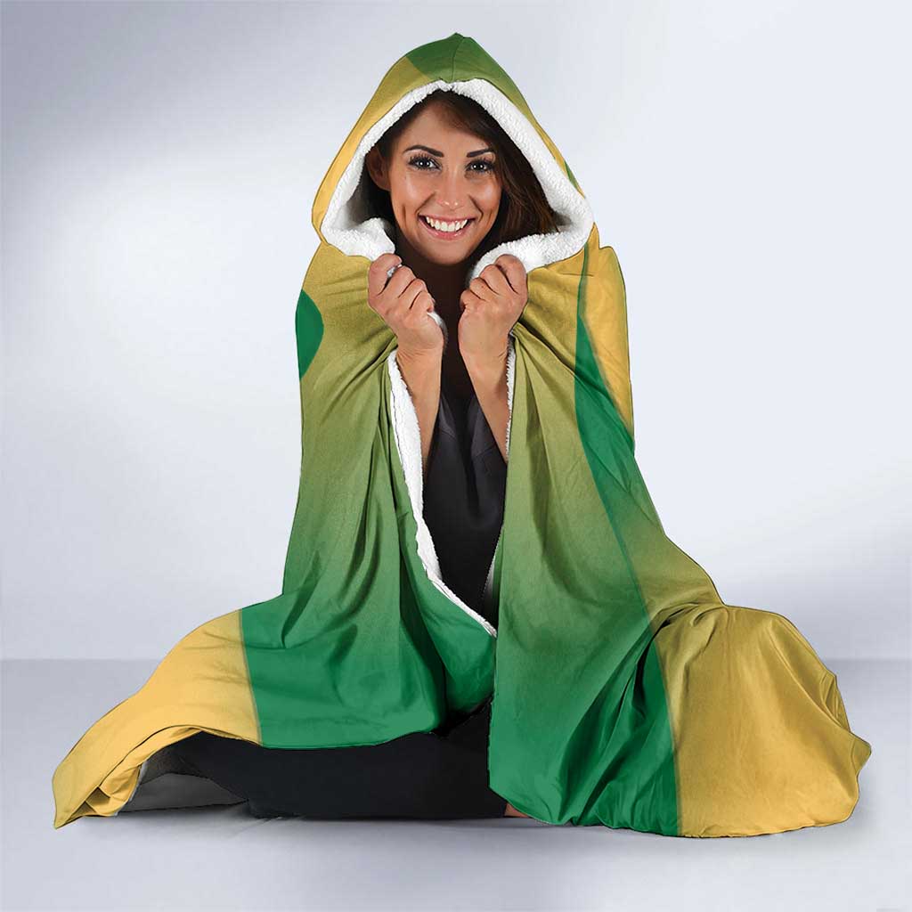 Custom Australia Soccer Hooded Blanket Skeleton Gradient Vintage Spray