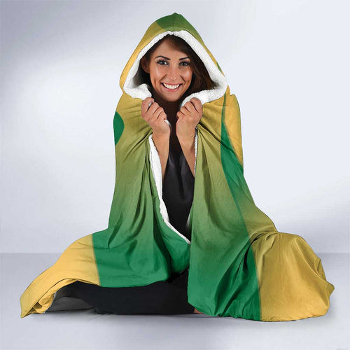 Custom Australia Soccer Hooded Blanket Skeleton Gradient Vintage Spray