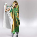 Custom Australia Soccer Hooded Blanket Skeleton Gradient Vintage Spray