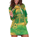 Custom Australia Soccer Hoodie Dress Skeleton Gradient Vintage Spray