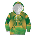 Custom Australia Soccer Kid Hoodie Skeleton Gradient Vintage Spray