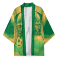 Custom Australia Soccer Kimono Skeleton Gradient Vintage Spray