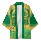 Custom Australia Soccer Kimono Skeleton Gradient Vintage Spray