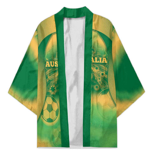 Custom Australia Soccer Kimono Skeleton Gradient Vintage Spray