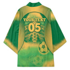 Custom Australia Soccer Kimono Skeleton Gradient Vintage Spray