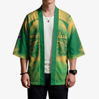 Custom Australia Soccer Kimono Skeleton Gradient Vintage Spray