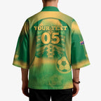 Custom Australia Soccer Kimono Skeleton Gradient Vintage Spray