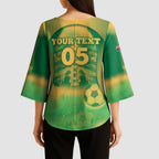 Custom Australia Soccer Kimono Sleeve Blouse Skeleton Gradient Vintage Spray