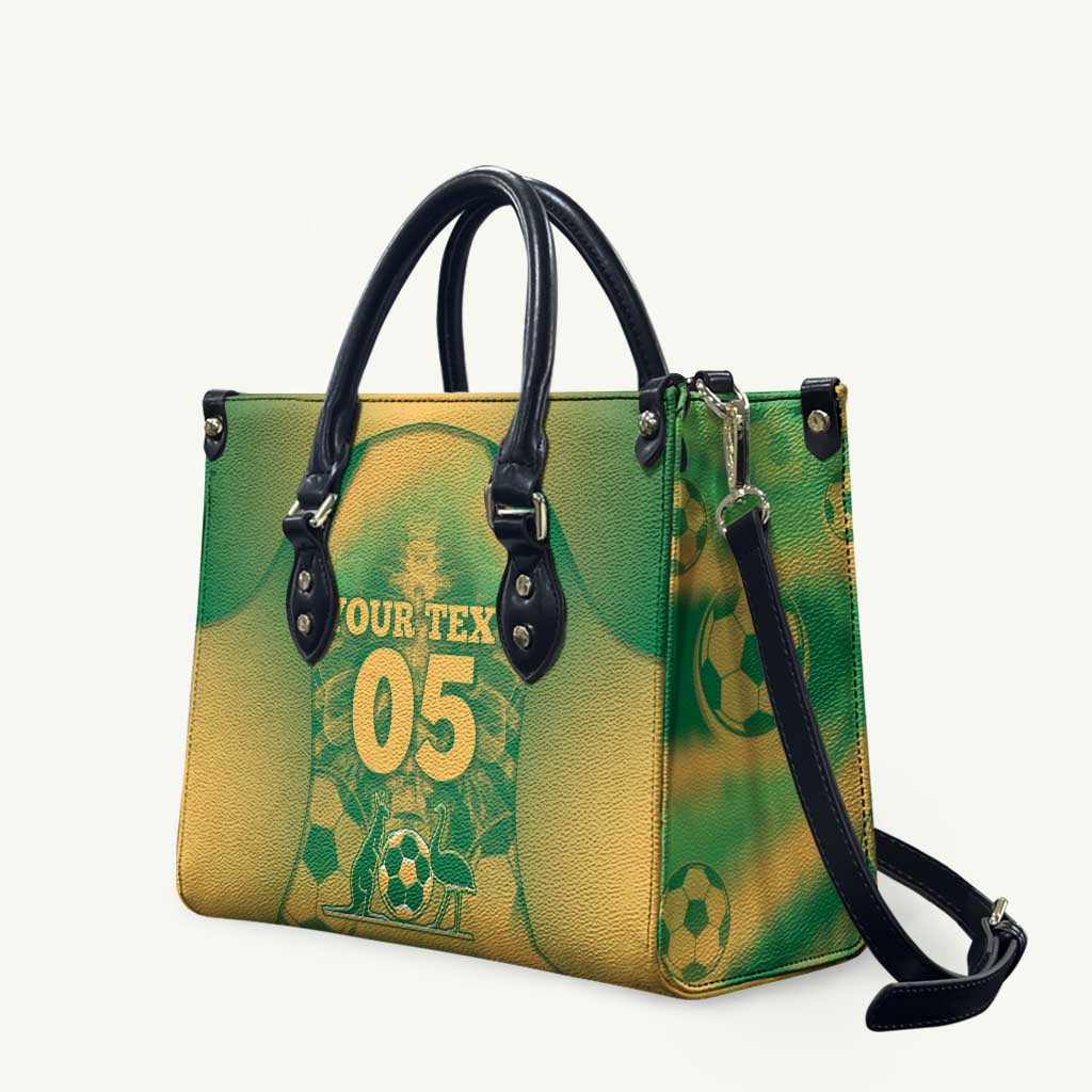 Custom Australia Soccer Leather Bag Skeleton Gradient Vintage Spray