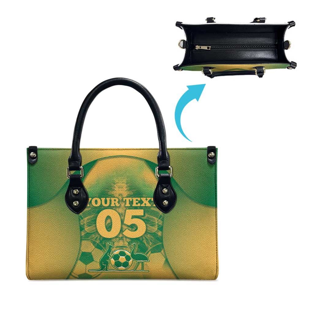 Custom Australia Soccer Leather Bag Skeleton Gradient Vintage Spray