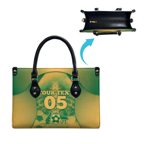 Custom Australia Soccer Leather Bag Skeleton Gradient Vintage Spray