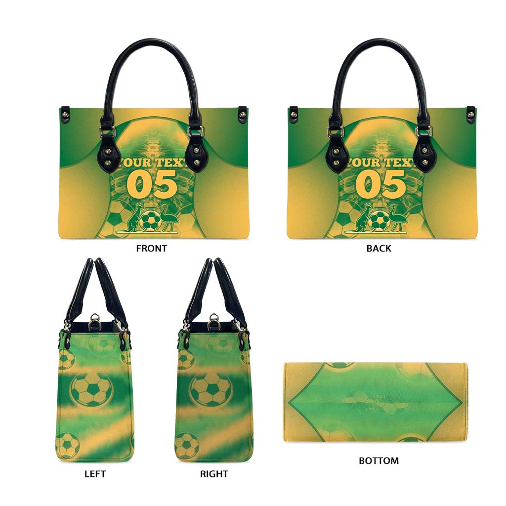 Custom Australia Soccer Leather Bag Skeleton Gradient Vintage Spray