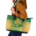 Custom Australia Soccer Leather Tote Bag Skeleton Gradient Vintage Spray
