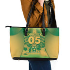 Custom Australia Soccer Leather Tote Bag Skeleton Gradient Vintage Spray