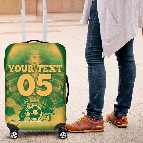 Custom Australia Soccer Luggage Cover Skeleton Gradient Vintage Spray
