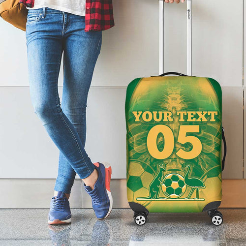 Custom Australia Soccer Luggage Cover Skeleton Gradient Vintage Spray