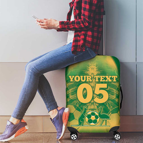 Custom Australia Soccer Luggage Cover Skeleton Gradient Vintage Spray