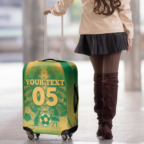 Custom Australia Soccer Luggage Cover Skeleton Gradient Vintage Spray