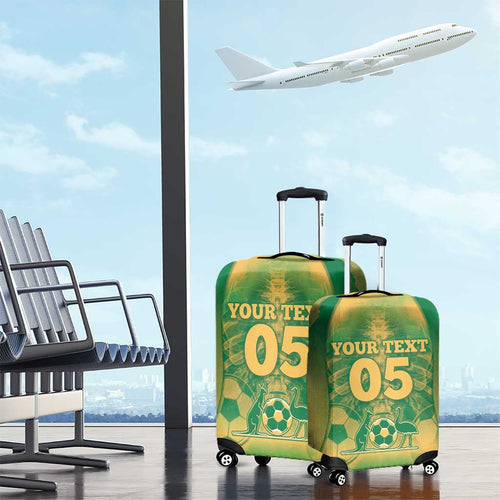 Custom Australia Soccer Luggage Cover Skeleton Gradient Vintage Spray
