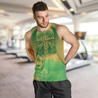 Custom Australia Soccer Men Tank Top Skeleton Gradient Vintage Spray