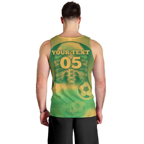 Custom Australia Soccer Men Tank Top Skeleton Gradient Vintage Spray