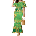 Custom Australia Soccer Mermaid Dress Skeleton Gradient Vintage Spray