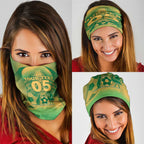 Custom Australia Soccer Neck Gaiter Skeleton Gradient Vintage Spray