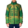 Custom Australia Soccer Padded Jacket Skeleton Gradient Vintage Spray