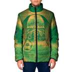 Custom Australia Soccer Padded Jacket Skeleton Gradient Vintage Spray