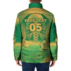 Custom Australia Soccer Padded Jacket Skeleton Gradient Vintage Spray
