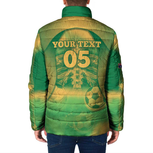 Custom Australia Soccer Padded Jacket Skeleton Gradient Vintage Spray