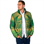 Custom Australia Soccer Padded Jacket Skeleton Gradient Vintage Spray