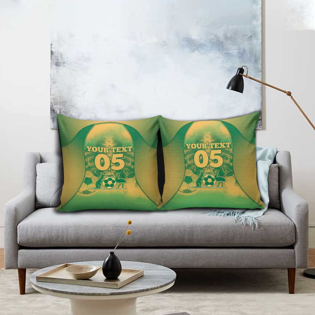 Custom Australia Soccer Pillow Cover Skeleton Gradient Vintage Spray