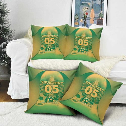 Custom Australia Soccer Pillow Cover Skeleton Gradient Vintage Spray