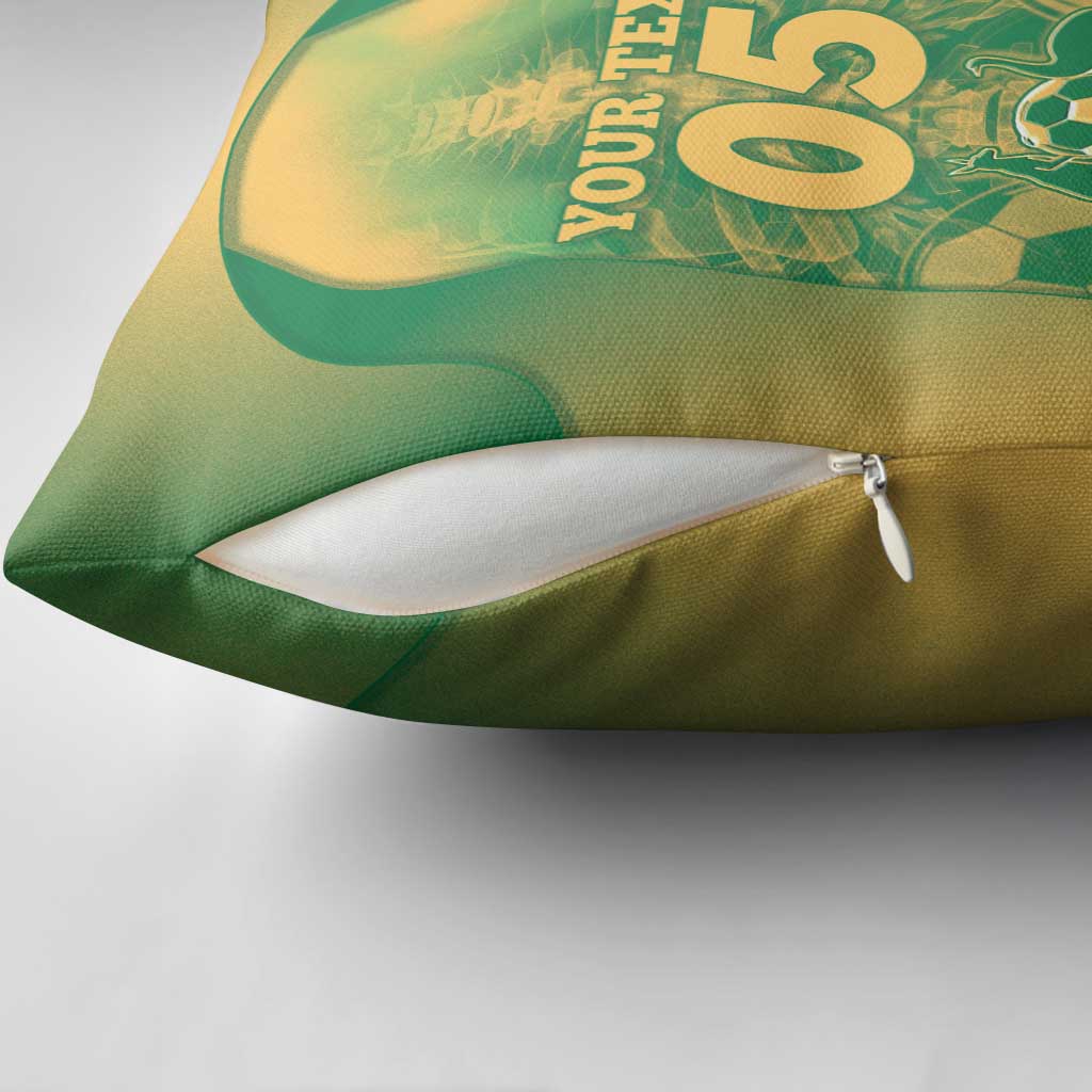 Custom Australia Soccer Pillow Cover Skeleton Gradient Vintage Spray