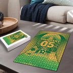 Custom Australia Soccer Puzzle Skeleton Gradient Vintage Spray