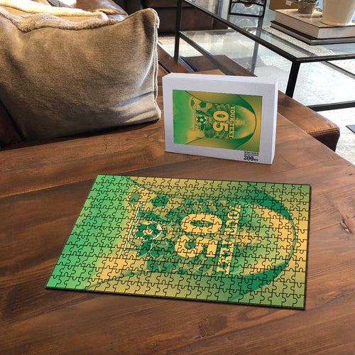 Custom Australia Soccer Puzzle Skeleton Gradient Vintage Spray